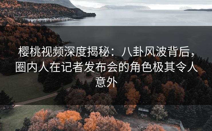 樱桃视频深度揭秘：八卦风波背后，圈内人在记者发布会的角色极其令人意外
