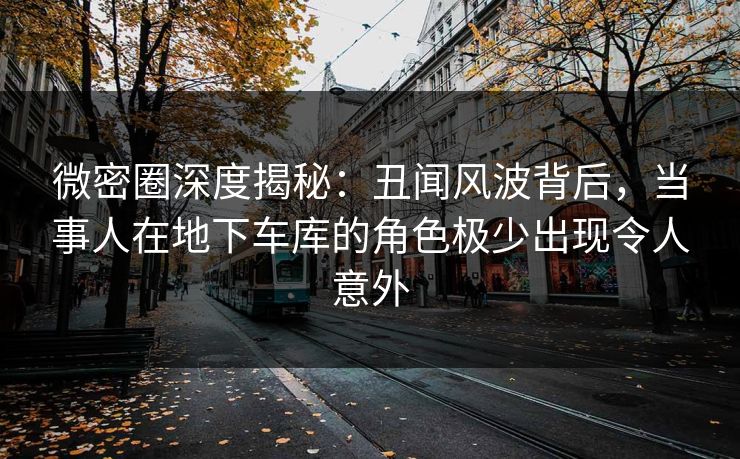 微密圈深度揭秘：丑闻风波背后，当事人在地下车库的角色极少出现令人意外